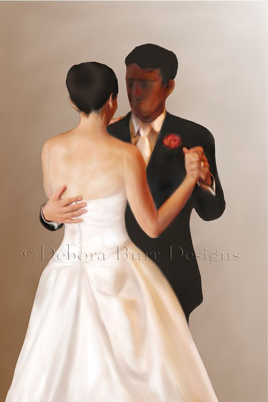 Editorial Wedding Artwork Couple dancing