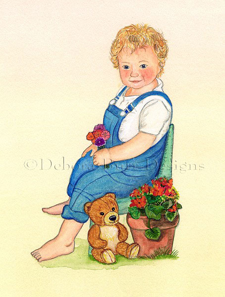 Toddler sitting with teddy